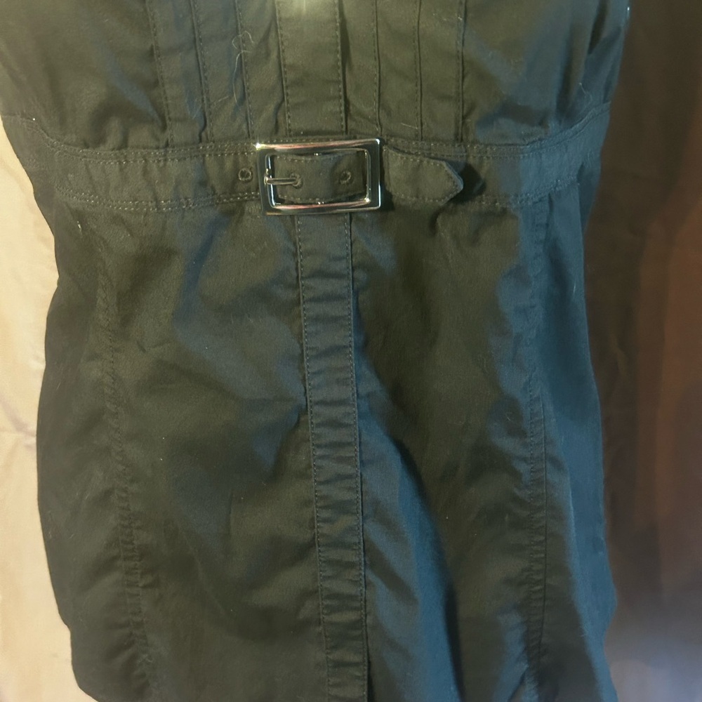 Express Black Sleeveless Blouse with Belt Detail - Picture 2 of 4